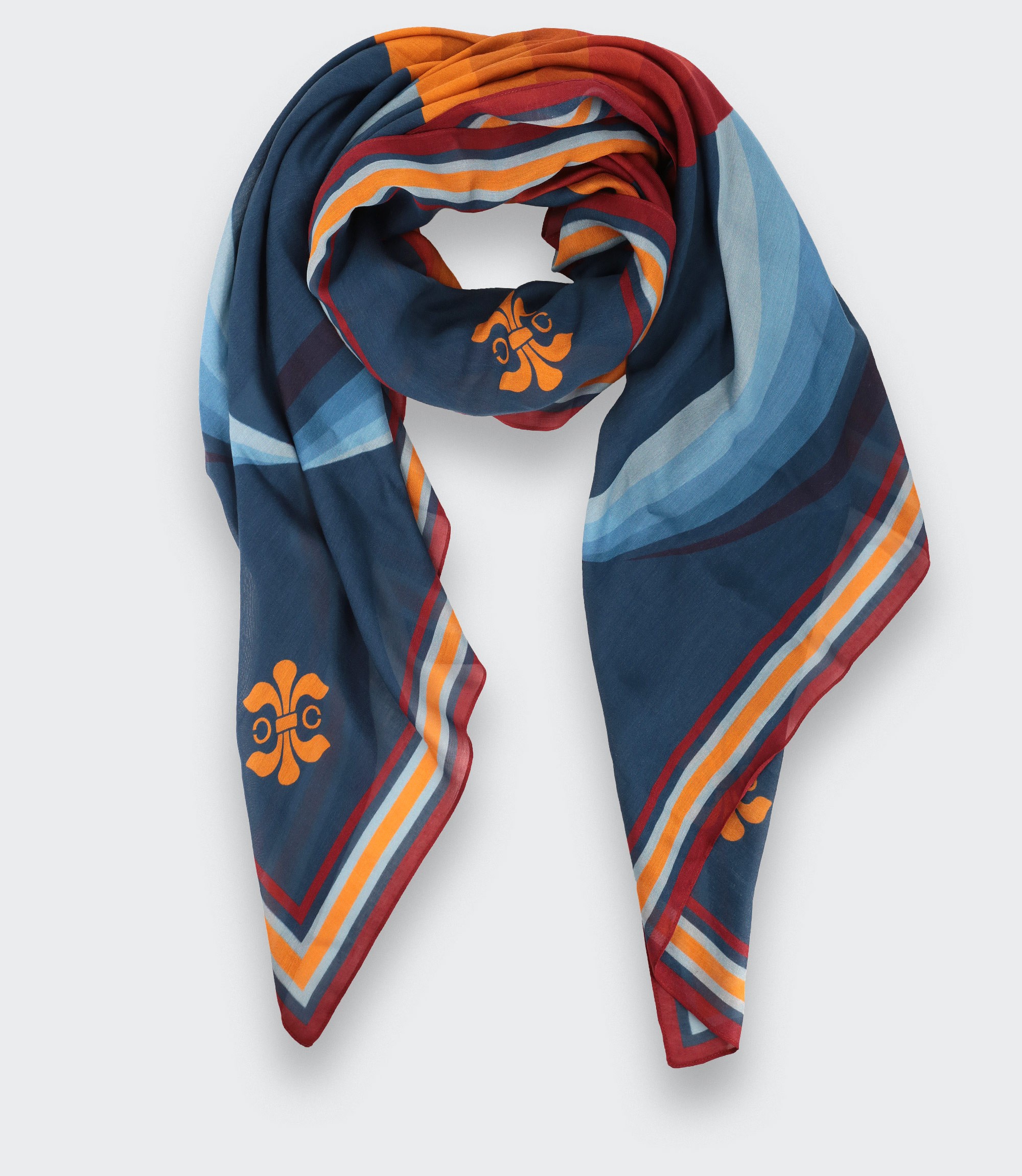 Blue Orange Cité Bergère Scarf - Cinabre Paris