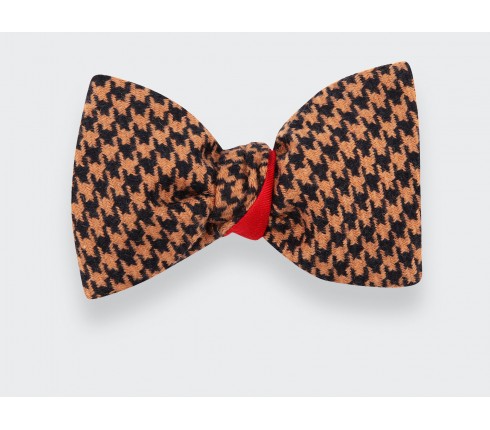 Made in France Beige Houndstooth Bow tie - Cinabre Paris