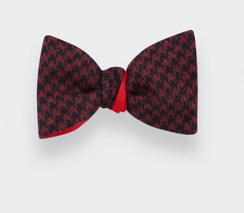 Made in France Burgundy Houndstooth Bow tie - Cinabre Paris