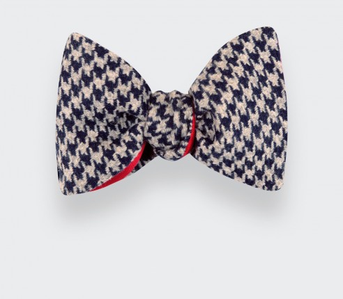 Made in France Grey Houndstooth Bow tie - Cinabre Paris