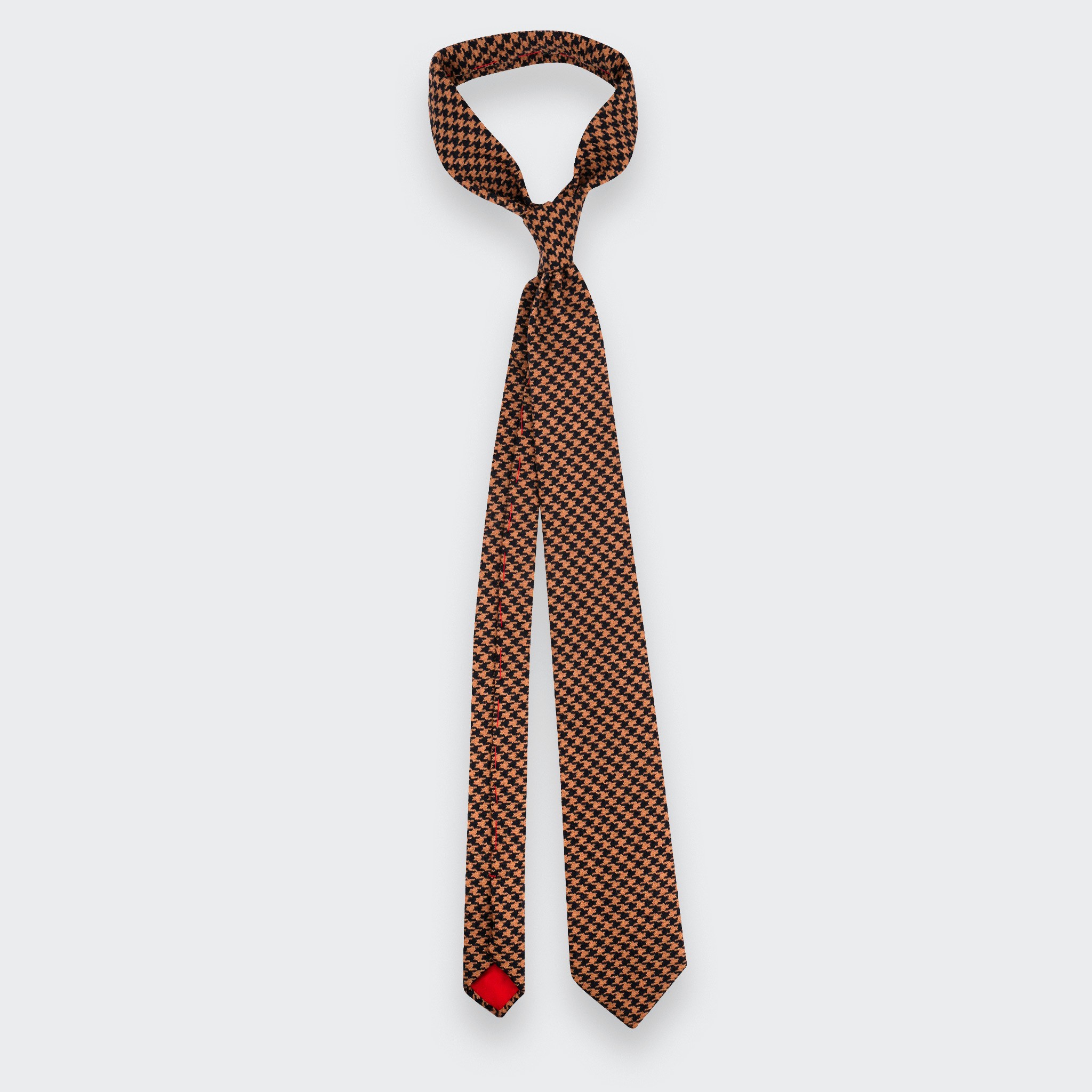 Made in France Beige Houndstooth Tie - Cinabre Paris