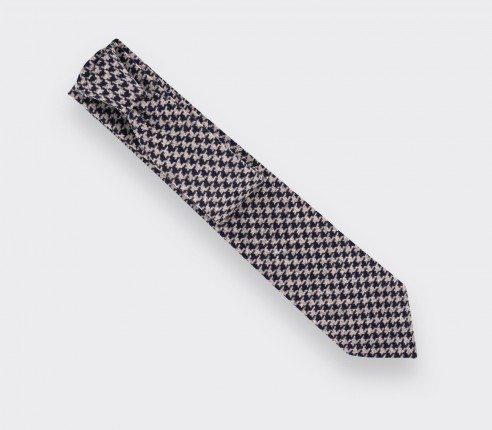 Made in France Grey Houndstooth Tie - Cinabre Paris