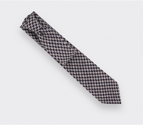 Made in France Grey Houndstooth Tie - Cinabre Paris