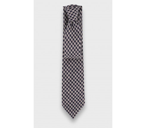 Made in France Grey Houndstooth Tie - Cinabre Paris