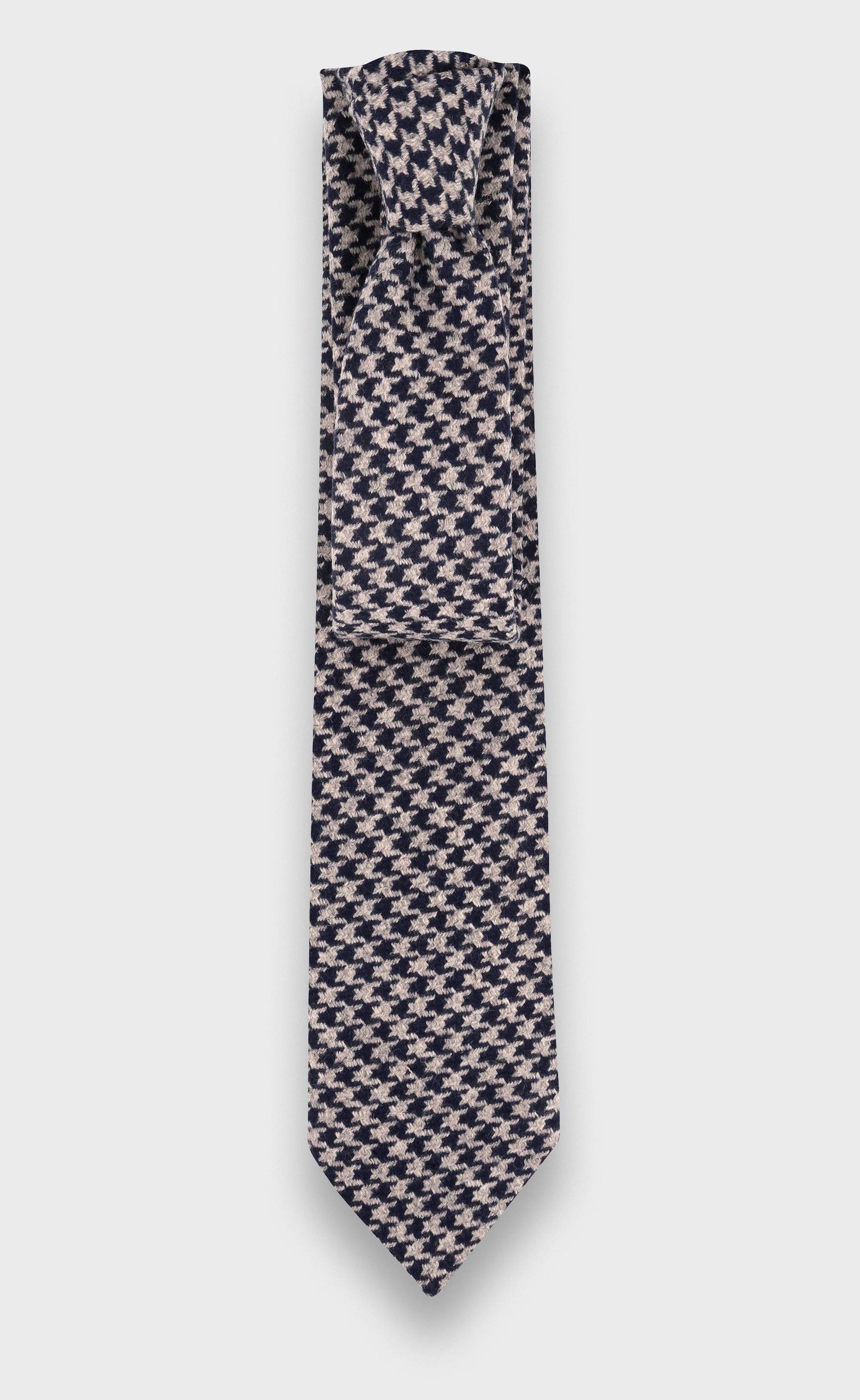 Made in France Grey Houndstooth Tie - Cinabre Paris