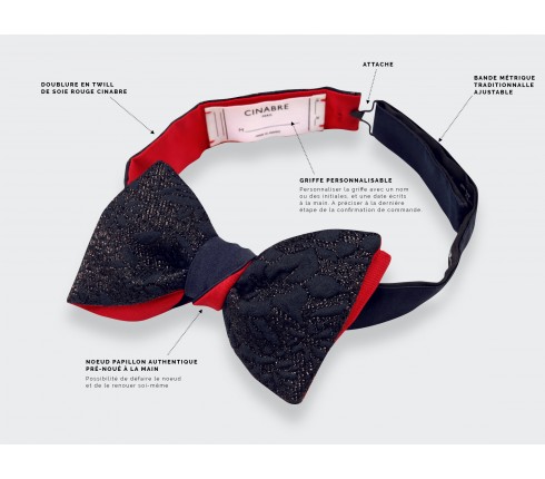 Made in France Midnight Blue Floral Bow Tie - Cinabre Paris