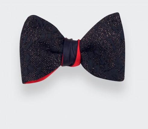 Made in France Midnight Blue Floral Bow Tie - Cinabre Paris