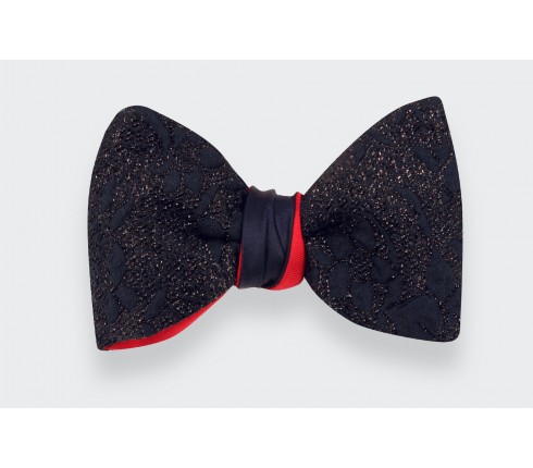 Made in France Midnight Blue Floral Bow Tie - Cinabre Paris