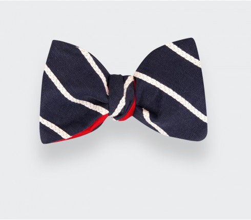 Blue Striped Bow Tie - Cinabre Paris - Made in France