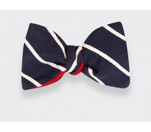 Blue Striped Bow Tie - Cinabre Paris - Made in France