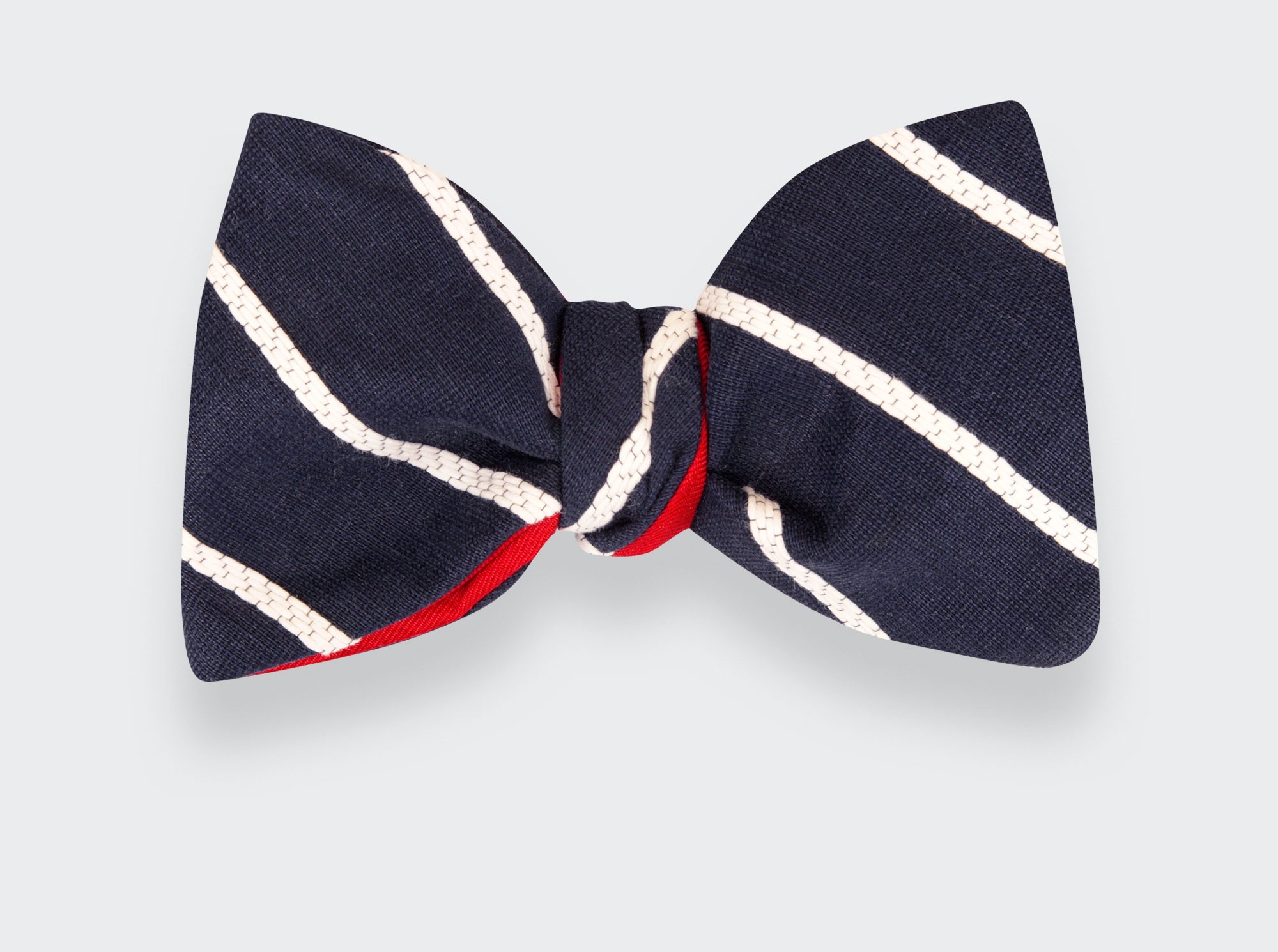 Blue Striped Bow Tie - Cinabre Paris - Made in France