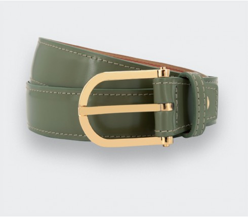 CINABRE Paris - Ceinture Cuir Vert Amande