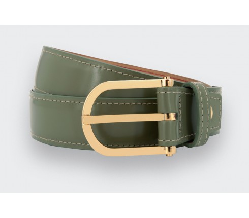 CINABRE Paris - Ceinture Cuir Vert Amande