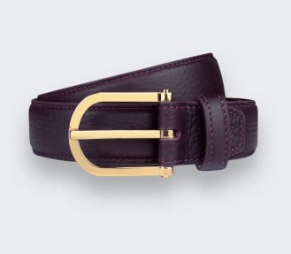 Ceinture Cuir Prune - Cuir de Taurillon - Cinabre Paris