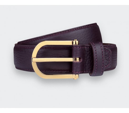 Ceinture Cuir Prune - Cuir de Taurillon - Cinabre Paris