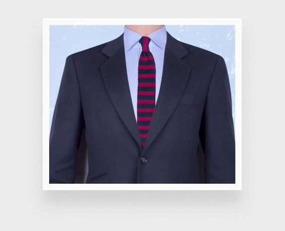 Fuchsia Navy Striped Knitted Tie - Silk - Cinabre Paris