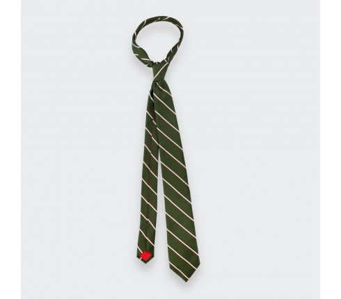 Green and White Club Tie - Cinabre Paris