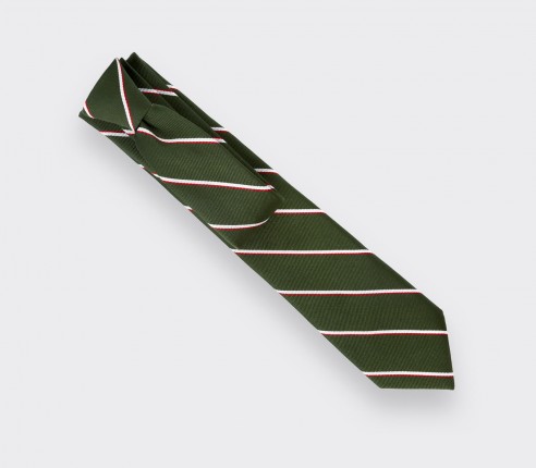 Green and White Club Tie - Cinabre Paris