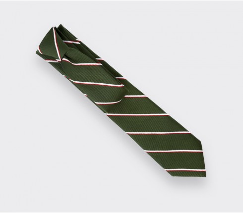 Green and White Club Tie - Cinabre Paris