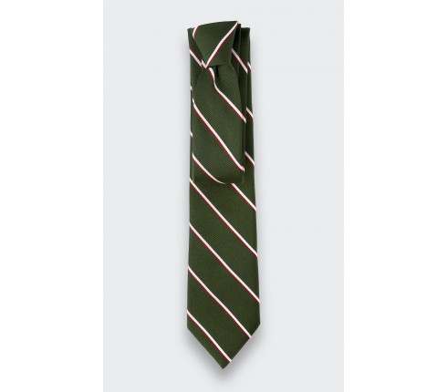 Green and White Club Tie - Cinabre Paris