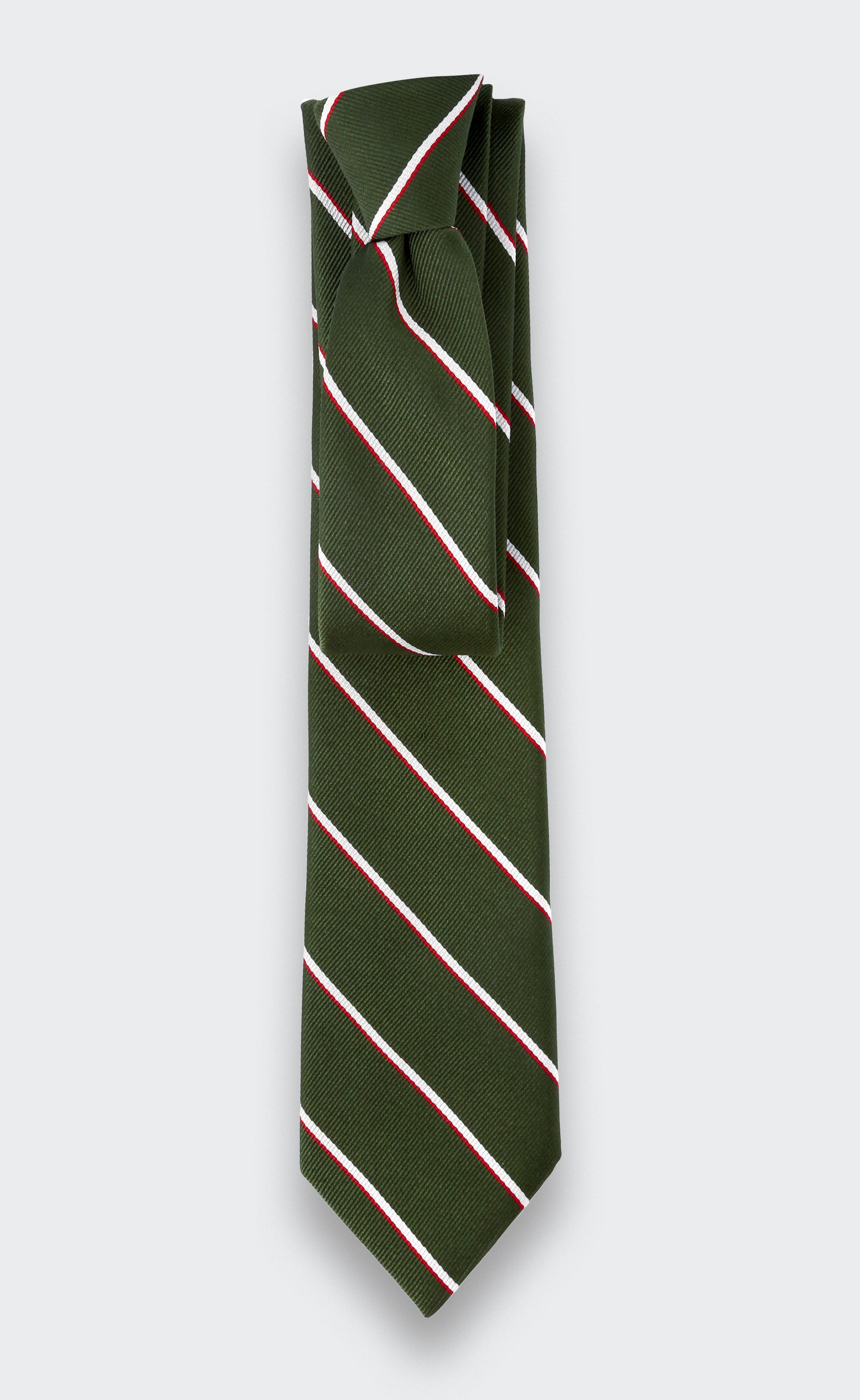 Green and White Club Tie - Cinabre Paris