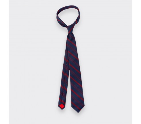 Navy blue and burgundy Club Tie - Cinabre Paris