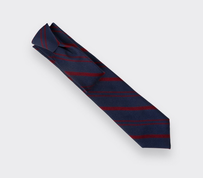 Navy blue and burgundy Club Tie - Cinabre Paris