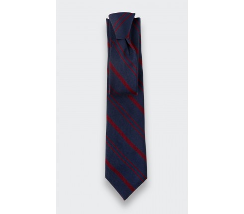 Navy blue and burgundy Club Tie - Cinabre Paris