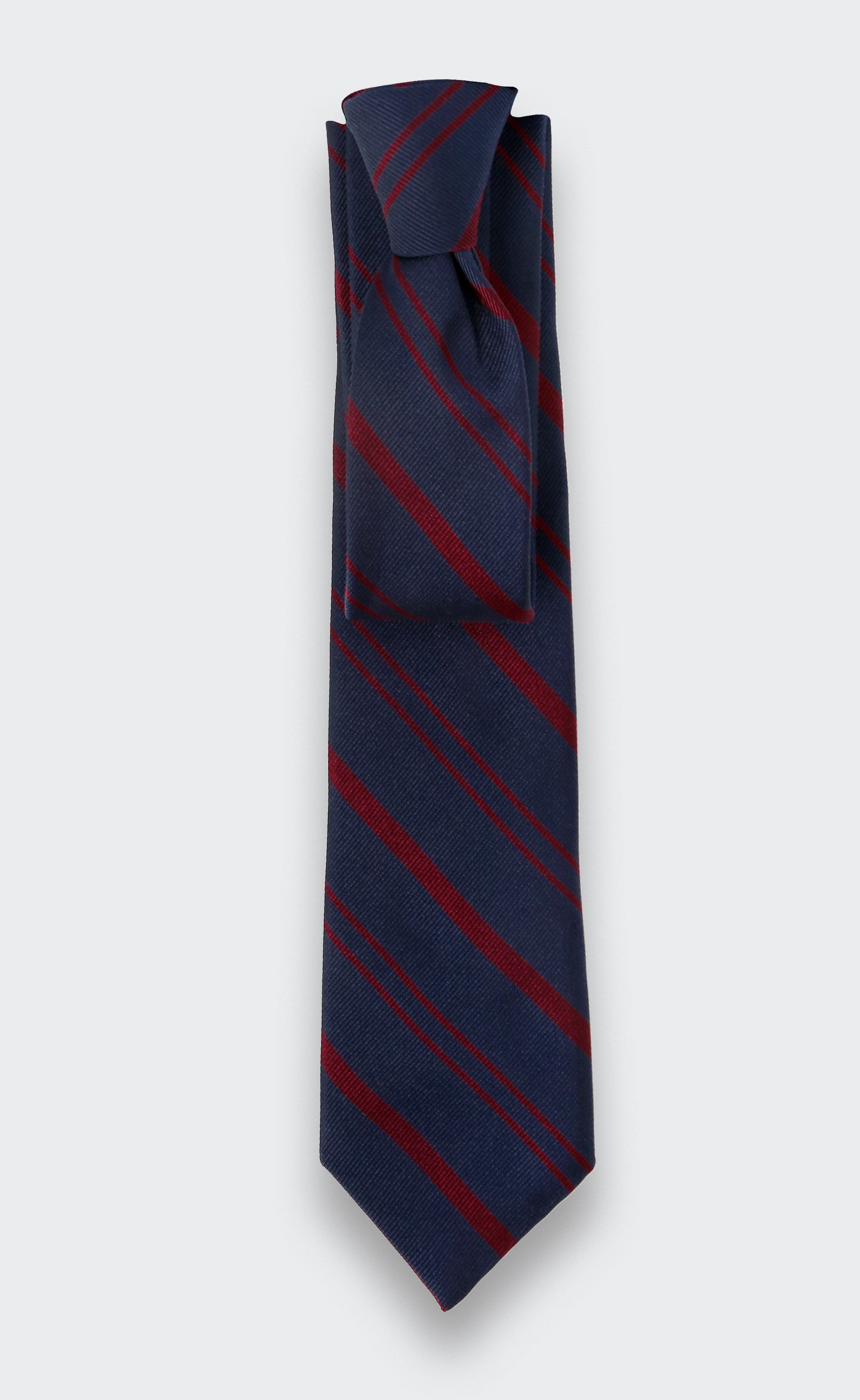 Navy blue and burgundy Club Tie - Cinabre Paris