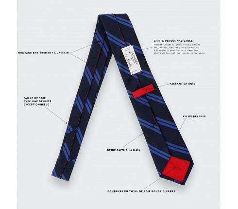 Navy blue and blue Club Tie - Cinabre Paris