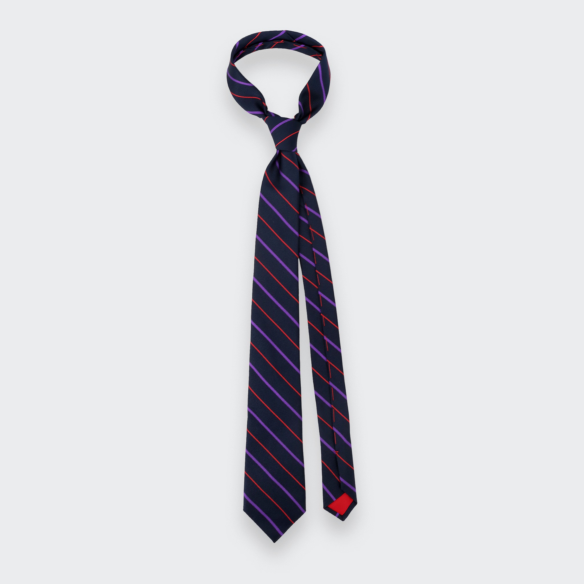 Navy blue and purple Club Tie - Cinabre Paris