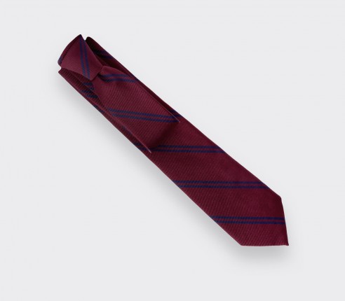 Burgundy and Navy blue Club Tie - Cinabre Paris