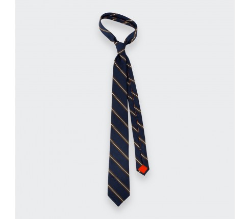 Navy blue and brown Club Tie - Cinabre Paris