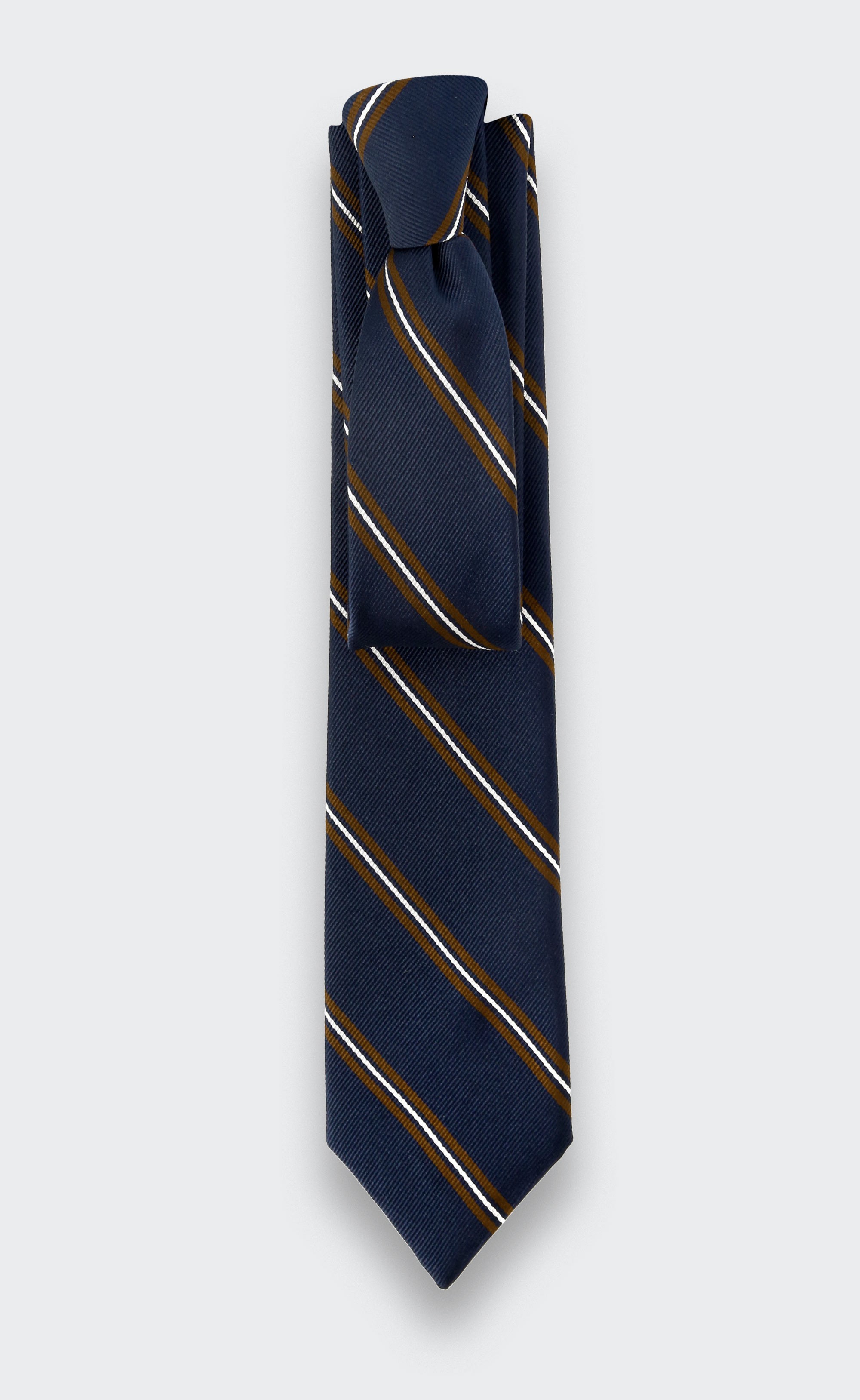 Navy blue and brown Club Tie - Cinabre Paris