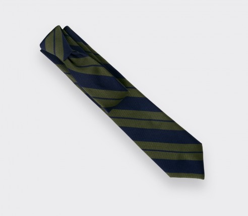 Green and Navy blue Club Tie - Cinabre Paris