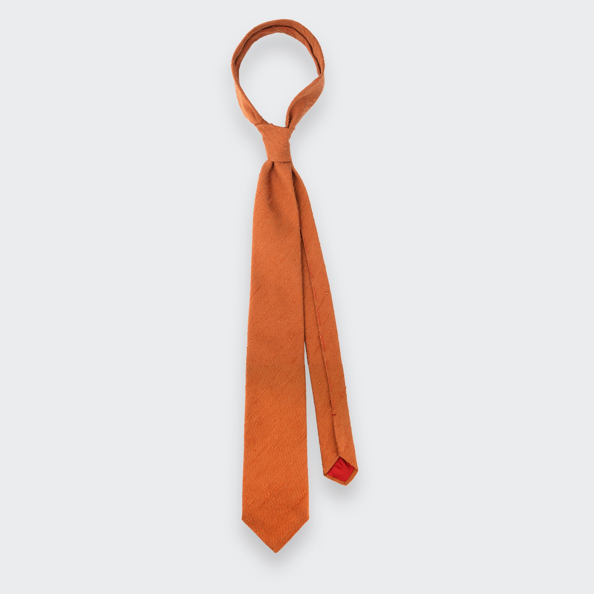 Cravate Shantung Orange - Soie - Cinabre Paris