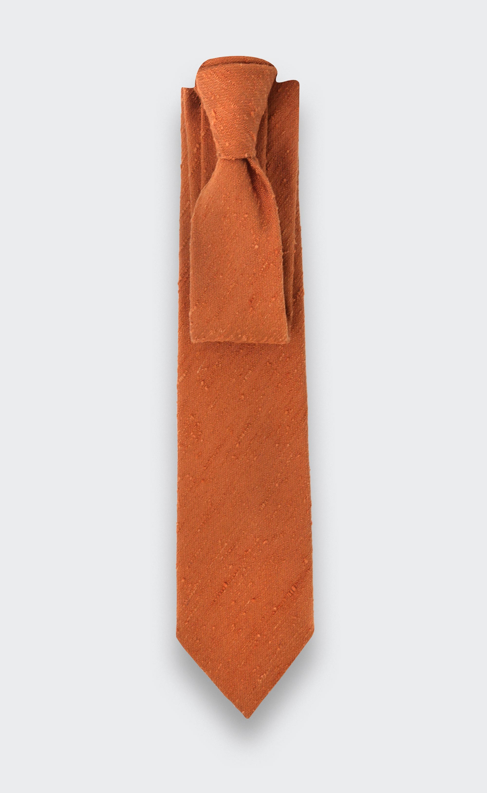 Cravate Shantung Orange - Soie - Cinabre Paris