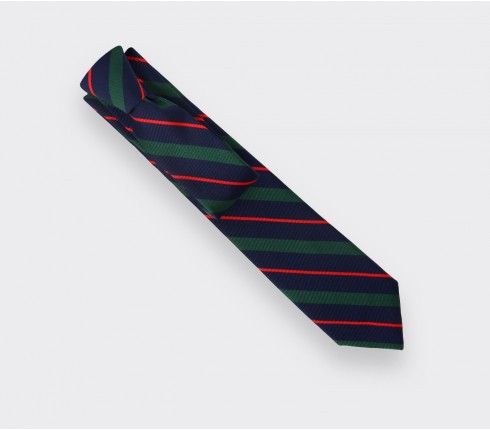 Navy blue, green and red Club Tie - Cinabre Paris