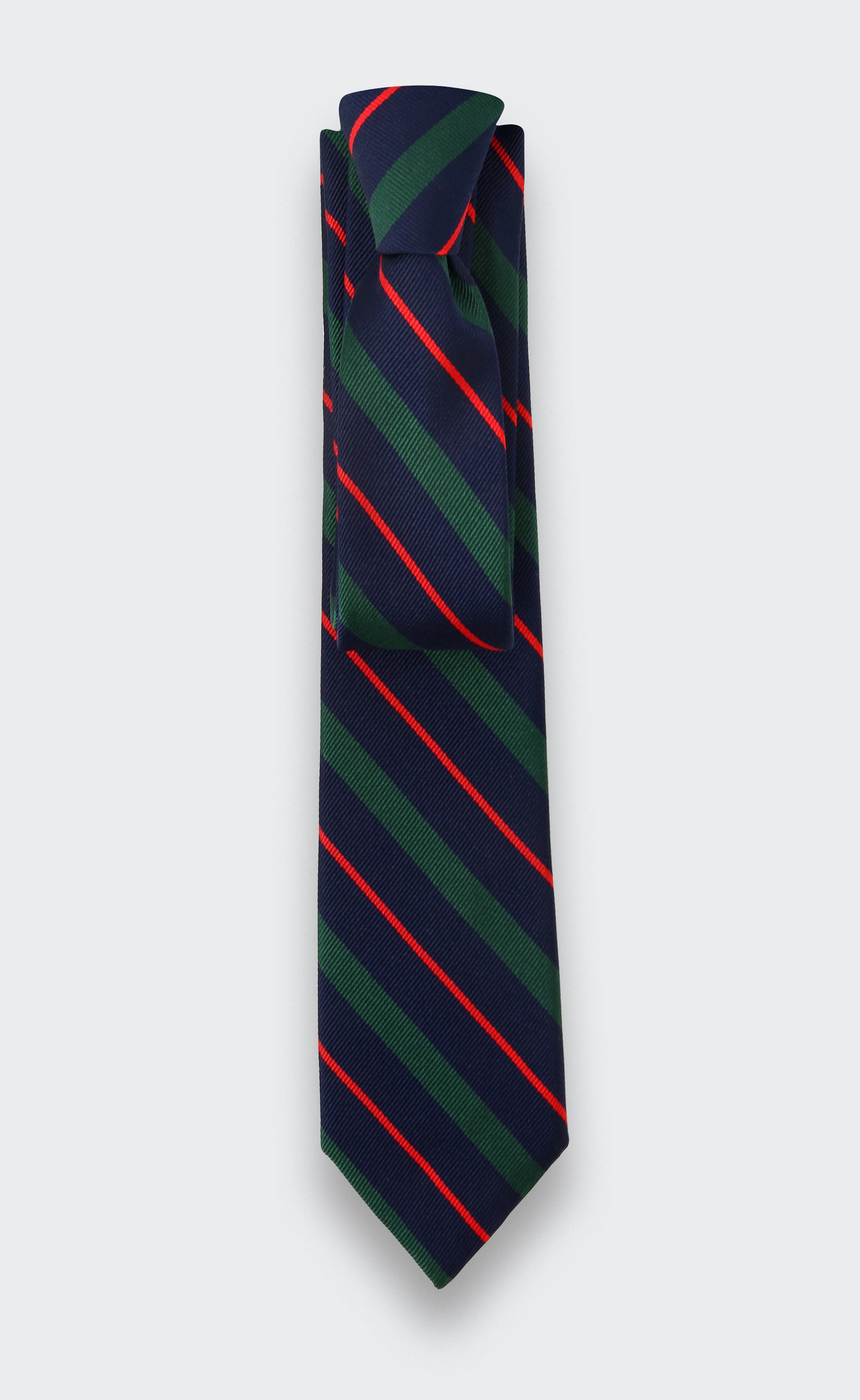 Navy blue, green and red Club Tie - Cinabre Paris