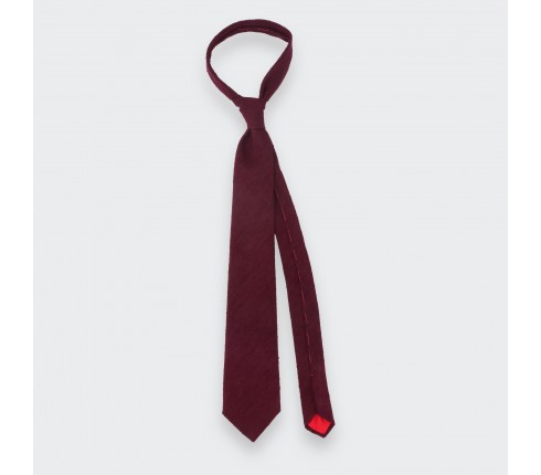 Cravate Shantung Bordeaux - Soie - Cinabre Paris