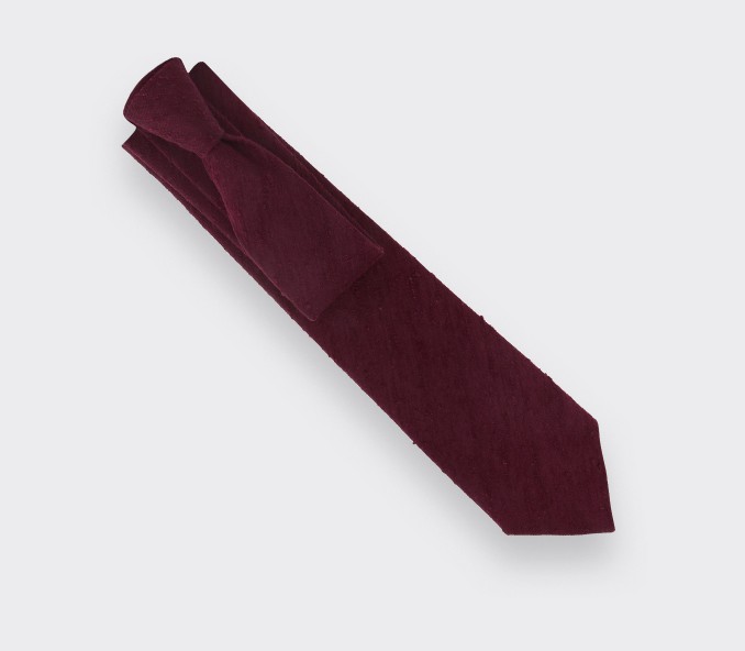 Cravate Shantung Bordeaux - Soie - Cinabre Paris