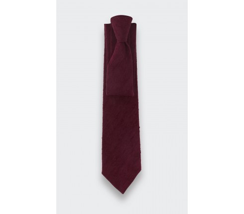 Cravate Shantung Bordeaux - Soie - Cinabre Paris