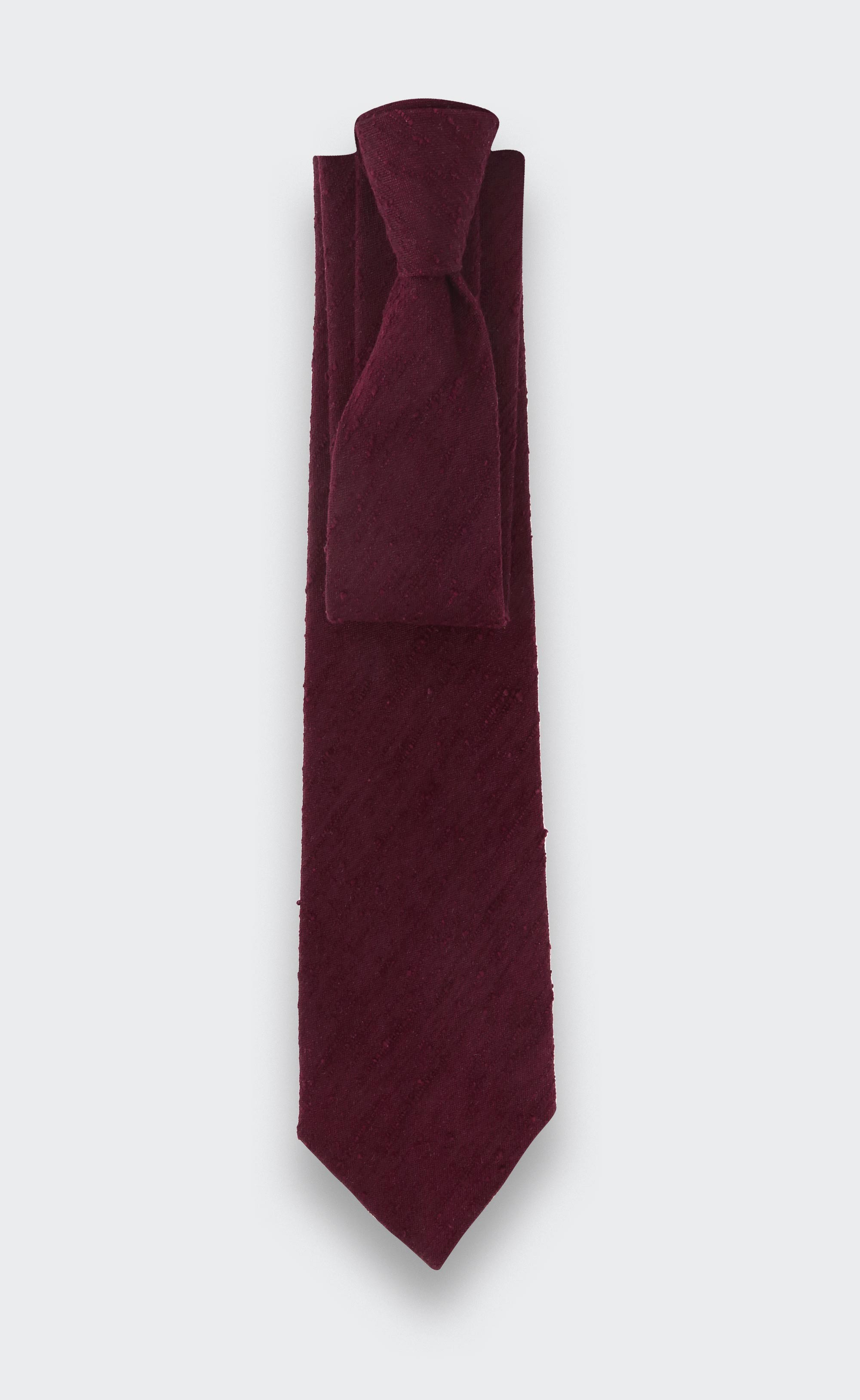 Cravate Shantung Bordeaux - Soie - Cinabre Paris