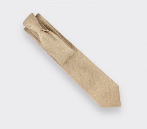 Beige Shantung Tie - Silk - Cinabre Paris