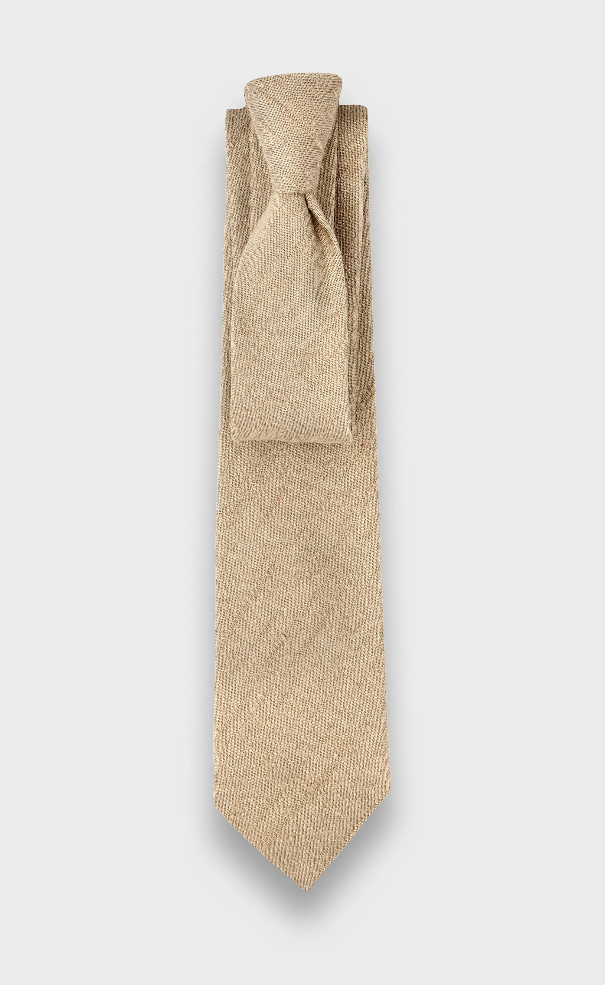 Cravate Shantung Beige - Soie - Cinabre Paris