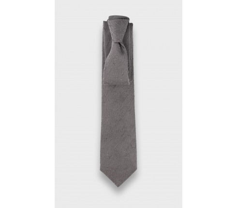 Grey Shantung Tie - Silk - Cinabre Paris