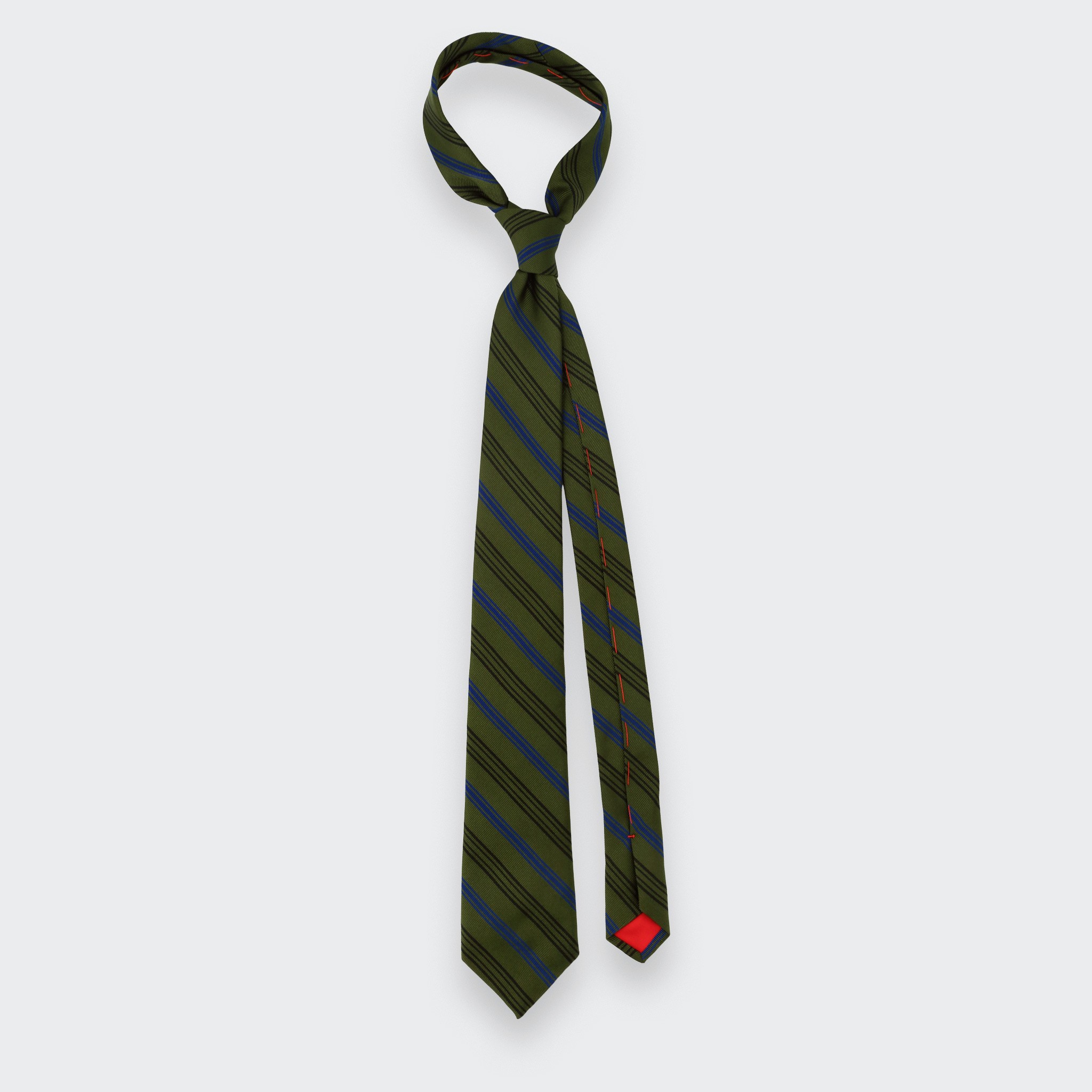 Green, blue and black Club Tie - Cinabre Paris