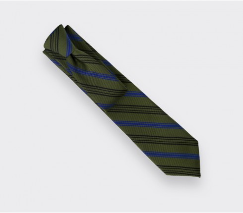 Green, blue and black Club Tie - Cinabre Paris