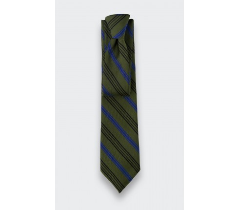 Green, blue and black Club Tie - Cinabre Paris