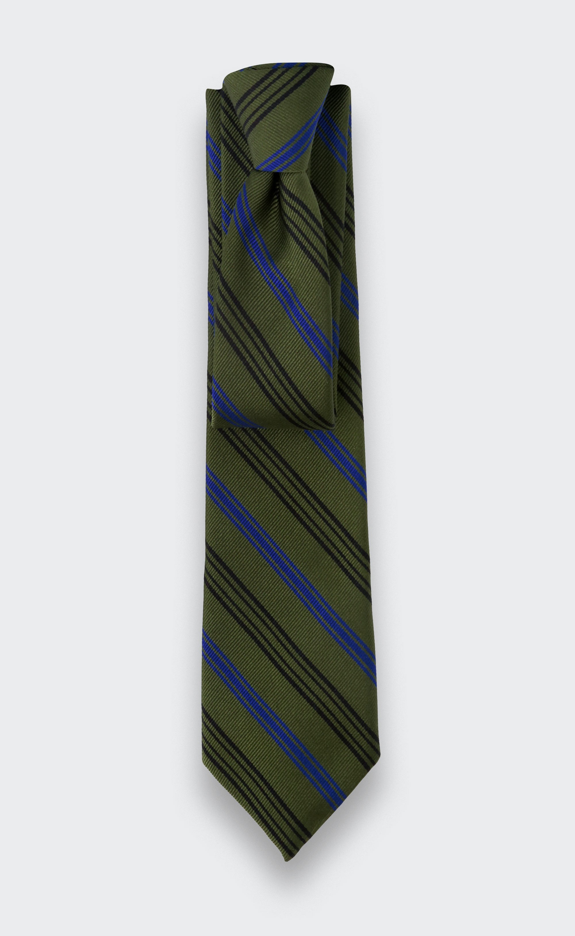 Green, blue and black Club Tie - Cinabre Paris